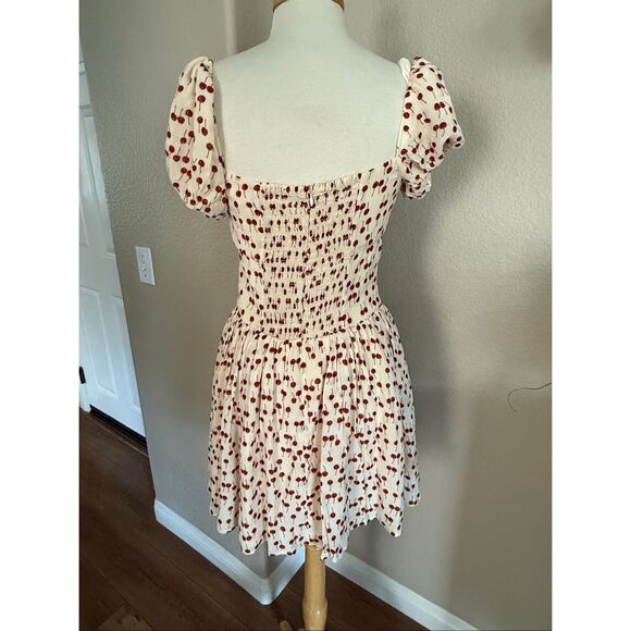 NWT Reformation x Anthropologie Womens Cherry Davonne Mini Dress Cream Sz 8 - Picture 8 of 16